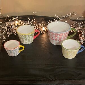 Anthropologie Vibrant Multicolor Measuring Cup Set